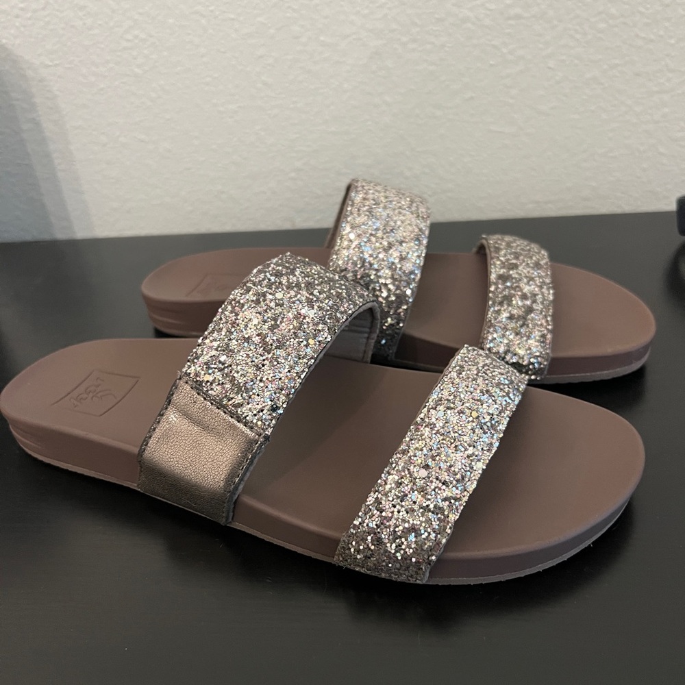 Reef Glittery Slide Sandals Women’s Size 9